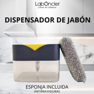 Dispensador de jabón con estropajo incluido accesorio cocina