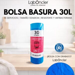 Bolsa Basura 30L Antibacteriana 15 Uds