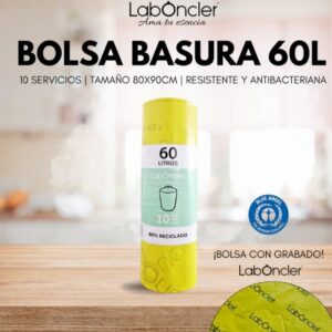 Bolsa Basura 60L Antibacteriana 10 Uds