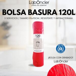 Bolsa Basura 120L Antibacteriana 5 Uds