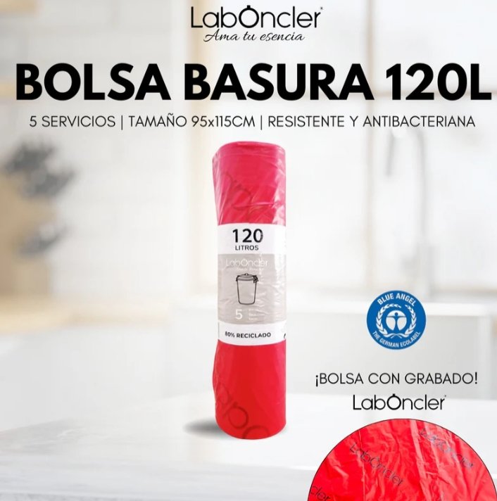 Bolsa Basura 120L Antibacteriana 5 Uds