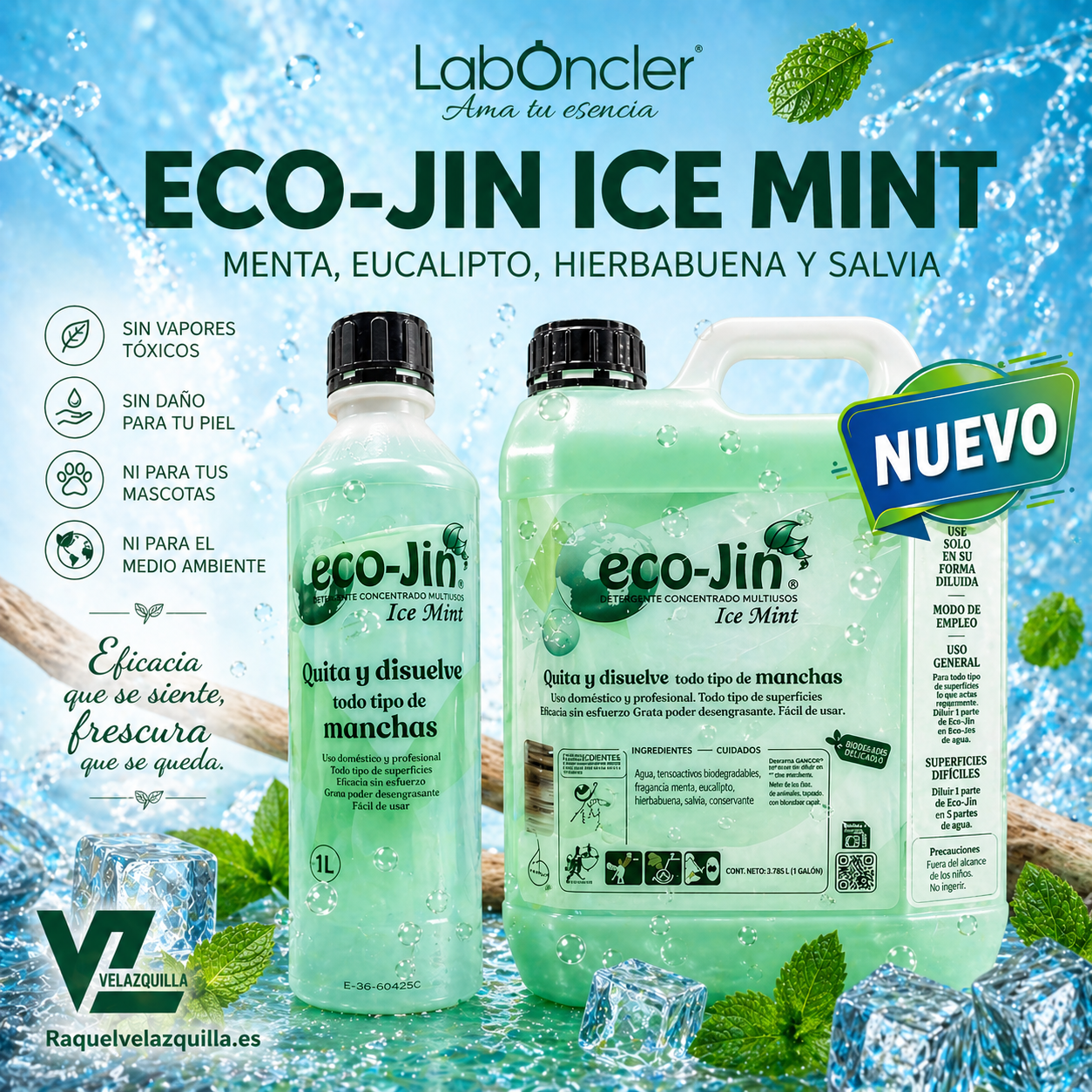 Eco-Jin Ice Mint 5L Limpiador Multiusos Ecológico - Imagen 2