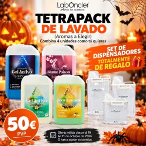 Tetrapack de Lavado LabOncler (4 Unidades) + Set de Dispensadores de Regalo ¡La revolución del ahorro y la organización llega a tu zona de lavado con LabOncler! Consigue tu Tetrapack de Lavado LabOncler por solo 50€ y personaliza tu colada combinando 4 garrafas de tus aromas favoritos como tú quieras.
Por la compra de este pack promocional de Halloween, te llevas un Set de Dispensadores Eco-LabOncler TOTALMENTE GRATIS (incluye dispensadores de 3.0L y 1.7L) para verter tus productos con total comodidad y estilo.
• 💥 Precio Cerrado: Solo 50€ PVP.
• 🎁 Regalo Exclusivo: Set de dispensadores premium incluidos.
• 🗓️ Oferta por Tiempo Limitado: Válida del 19 al 31 de octubre de 2026 (o hasta agotar existencias). ¡No te quedes sin el tuyo!